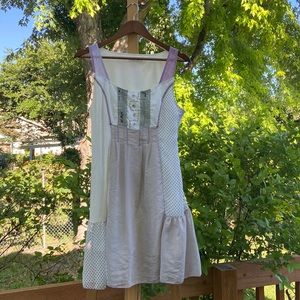 Vintage Cottagecore Polka Dot Lace Button Plaid Striped Dress.